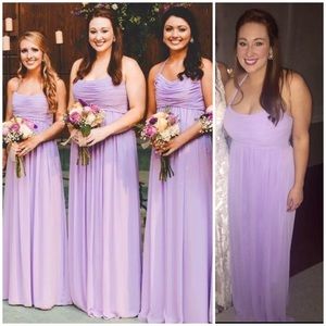 Lavender Halter Long Bridesmaids Dress